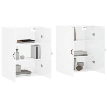 Wall Mounted Cabinets - High Gloss White 2 Pcs (69.5x34x90 cm)