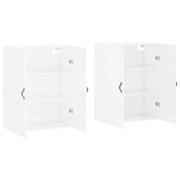 Wall Mounted Cabinets - High Gloss White 2 Pcs (69.5x34x90 cm)