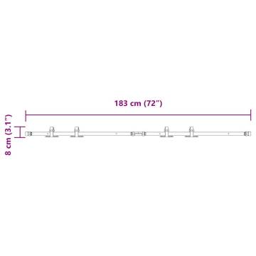 Sliding Cabinet Door Kit 183 cm | Durable Carbon Steel