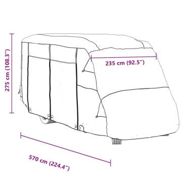 Motorhome Covers Grey 570x235x275 cm | All-Weather Protection