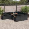  11 Piece Garden Sofa Set with Cushions Black Poly Rattan Acacia Colour black Number of 1 