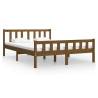 Honey Brown Solid Wood Bed Frame 135x190 cm Double - Hipomarket