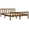 Honey Brown Solid Wood Bed Frame 135x190 cm Double - Hipomarket