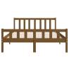 Honey Brown Solid Wood Bed Frame 135x190 cm Double - Hipomarket