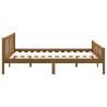 Honey Brown Solid Wood Bed Frame 135x190 cm Double - Hipomarket