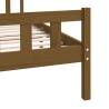 Honey Brown Solid Wood Bed Frame 135x190 cm Double - Hipomarket