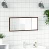 LED Bathroom Mirror with Brown Oak Finish – 100x8.5x37 cm