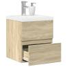  2 Piece Bathroom Furniture Set Sonoma Oak Engineered Wood Colour sonoma oak Size 41 x 38.5 x 45 cm Model without faucet Number of 1 