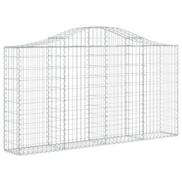 Arched Gabion Baskets - 12 pcs Galvanised Iron | Hipomarket UK