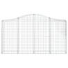 Arched Gabion Baskets - 12 pcs Galvanised Iron | Hipomarket UK