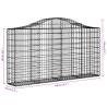 Arched Gabion Baskets - 12 pcs Galvanised Iron | Hipomarket UK