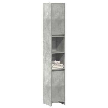 Stylish Bathroom Cabinet Concrete Grey 30x30x183.5 cm