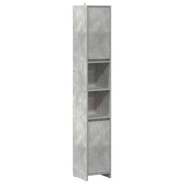 Stylish Bathroom Cabinet Concrete Grey 30x30x183.5 cm