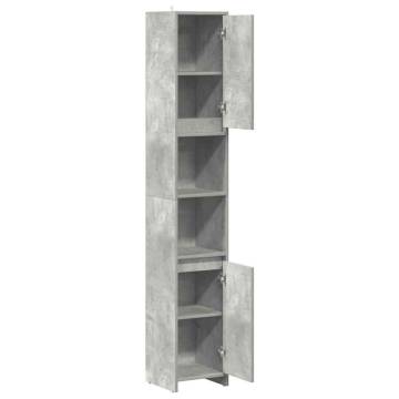 Stylish Bathroom Cabinet Concrete Grey 30x30x183.5 cm