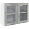 Hanging Glass Cabinet - Concrete Grey 80x31x60 cm | HiPoMarket