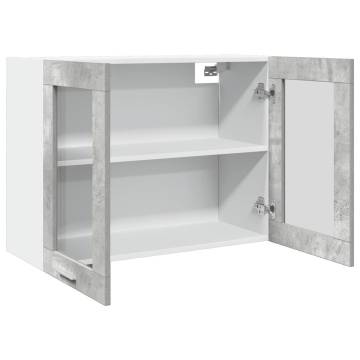 Hanging Glass Cabinet - Concrete Grey 80x31x60 cm | HiPoMarket