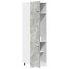 Stylish Concrete Grey Refrigerator Cabinet - 60x57x207 cm