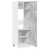 Stylish Concrete Grey Refrigerator Cabinet - 60x57x207 cm