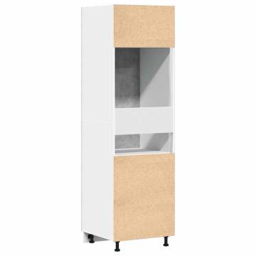 Stylish Concrete Grey Refrigerator Cabinet - 60x57x207 cm