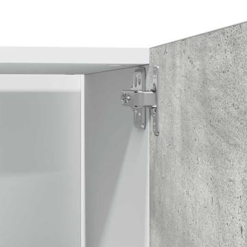 Stylish Concrete Grey Refrigerator Cabinet - 60x57x207 cm