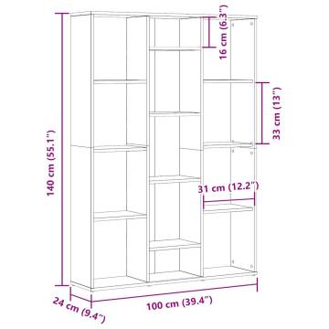 Room Divider Book Cabinet Artisan Oak - Stylish & Functional