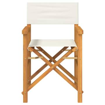 Folding Directors Chairs 2 pcs Cream Solid Wood Teak - HipoMarket