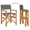 Folding Directors Chairs 2 pcs Cream Solid Wood Teak - HipoMarket