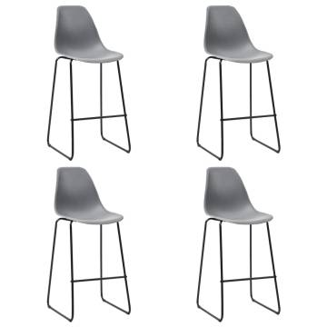 Bar Chairs 4 pcs Grey Plastic - Modern & Durable Design