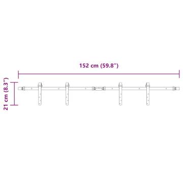 Sliding Cabinet Door Kit 152.5 cm | Durable Carbon Steel