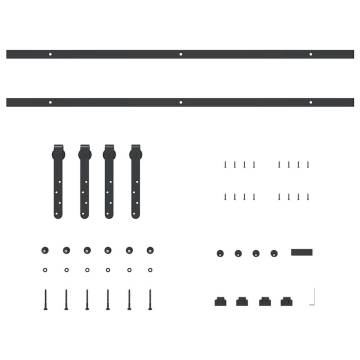 Sliding Cabinet Door Kit 200 cm - Heavy-Duty Carbon Steel