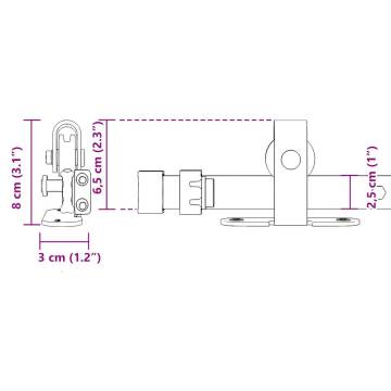 Sliding Cabinet Door Kit 122cm - Durable Carbon Steel | HipoMarket