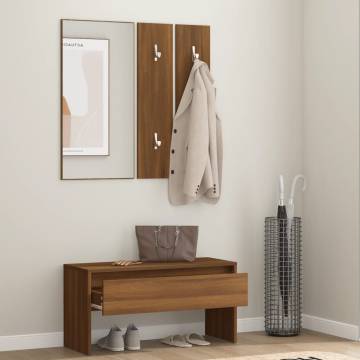 Hallway Furniture Set in Brown Oak - Stylish & Functional