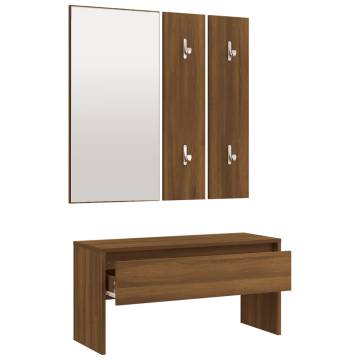 Hallway Furniture Set in Brown Oak - Stylish & Functional