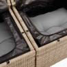 9 Piece Garden Sofa Set with Cushions | Beige Poly Rattan