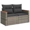 8 Piece Grey Garden Sofa Set with Cushions - Hipomarket