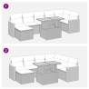 8 Piece Grey Garden Sofa Set with Cushions - Hipomarket