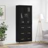 Highboard Black 69.5x34x180 cm Engineered Wood Colour black Quantity in Package 1 Model 3 drawers 