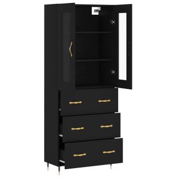 Stylish Highboard Black 69.5x34x180 cm - Hipomarket UK