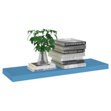 Floating Wall Shelves (2 pcs) - Blue MDF | Hipomarket