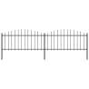  Garden Fence with Spear Top Steel (0.5-0.75)x3.4 m Black Quantity in Package 1 Length 3.4 m Height 50-75 cm 