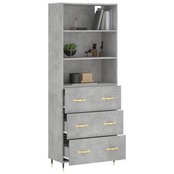 Stylish Highboard Concrete Grey - 69.5x34x180 cm | HipoMarket