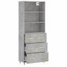 Stylish Highboard Concrete Grey - 69.5x34x180 cm | HipoMarket