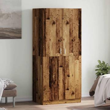 Stylish Old Wood Wardrobe 90x52x200 cm - HipoMarket