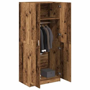 Stylish Old Wood Wardrobe 90x52x200 cm - HipoMarket