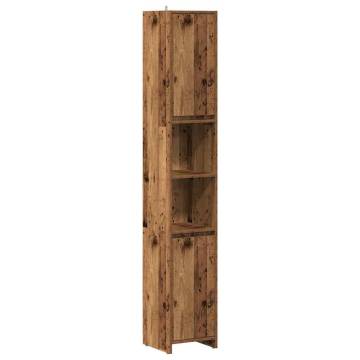 Bathroom Cabinet Old Wood 30x30x183.5 cm | Stylish Storage