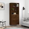 Highboard Brown Oak 69.5x34x180 cm Engineered Wood Colour brown oak Quantity in Package 1 Model 3 drawers 