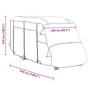 Motorhome Covers Grey 610x235x275 cm - All-Weather Protection