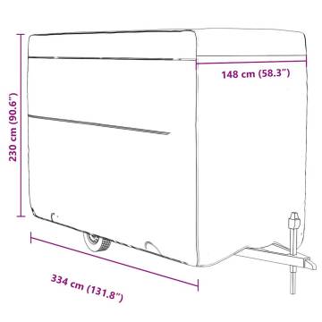 Horse Trailer Cover Grey 334x148x230 cm | Durable Protection