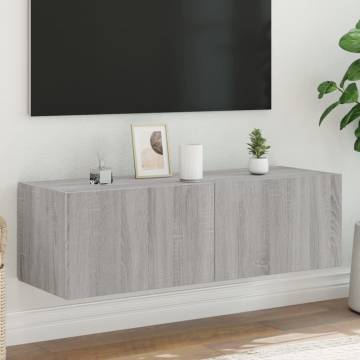 LED TV Wall Cabinet Grey Sonoma - Stylish & Space-Saving Unit