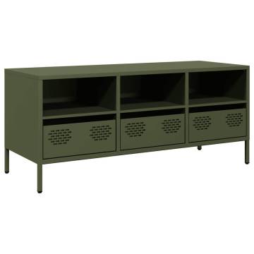 Olive Green TV Cabinet - Sturdy Cold-Rolled Steel | HipoMarket